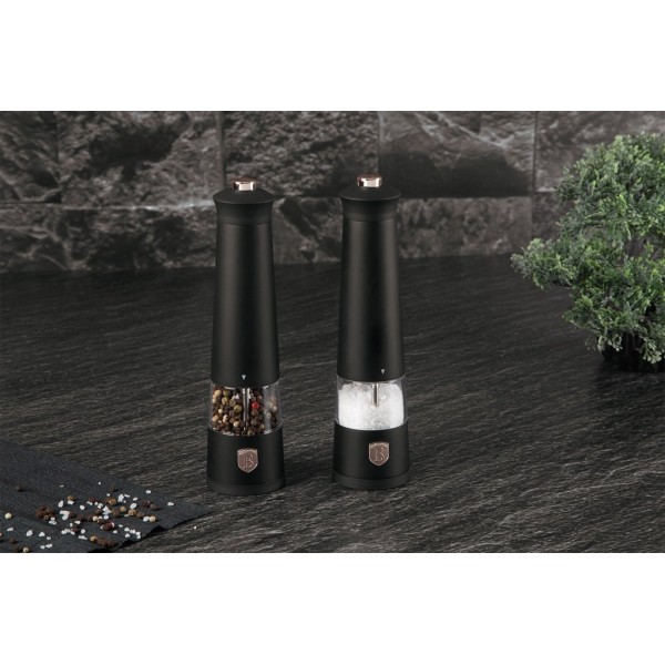 Електричні млини BerlingerHaus Black Rose BH-9499 для спецій, перець і сіль, комплект 2 шт Електричні млини BerlingerHaus Black Rose BH-9499 для спецій, перець і сіль, комплект 2 шт
