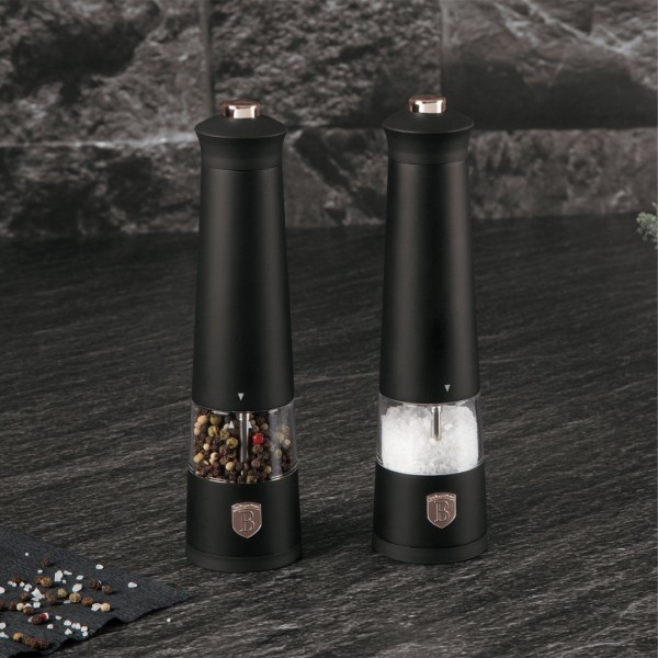 Електричні млини BerlingerHaus Black Rose BH-9499 для спецій, перець і сіль, комплект 2 шт Електричні млини BerlingerHaus Black Rose BH-9499 для спецій, перець і сіль, комплект 2 шт