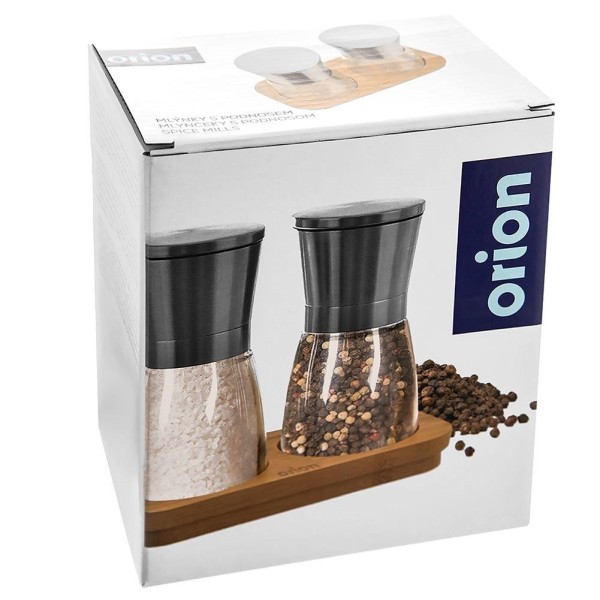 Młynek do pieprzu i soli ORION, 2x170ml, stojak, ręczny, 130228, Młynki do przypraw, Wyposażenie kuchni, Przybory i akcesoria kuchenne