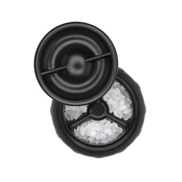 Młynek do soli, Good Grips OXO, stalowy czarny — do kuchni i stołu