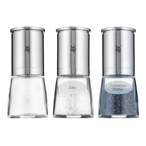 Млинець Zestaw 3 Młyneków do przypraw Ceramill de Luxe від WMF, млинець для спецій з керамічними циліндрами, компактний набір для кухні