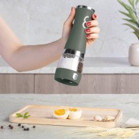Młynek до перцю й солі електричний 2 в 1 Berlingerhaus BH-9649, Matte Green (уточнення: Wyposażenie kuchni / Przybory i akcesoria kuchenne / Młynki do przypraw)