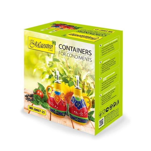 Dozownik kuchenny Maestro MR-20007-25, ceramiczny zestaw do przypraw w płynie