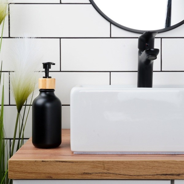 Дезинфікуючий дозатор рідкого миючого для посуду, VILDE, 300 мл, чорний