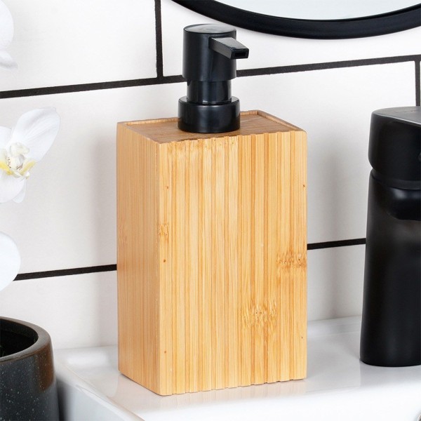 Dozownik kuchenny BATHROOM SOLUTIONS 567046 — na mydło płyn do naczyń, drewno 280 ml