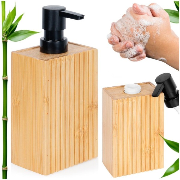 Dozownik kuchenny BATHROOM SOLUTIONS 567046 — na mydło płyn do naczyń, drewno 280 ml