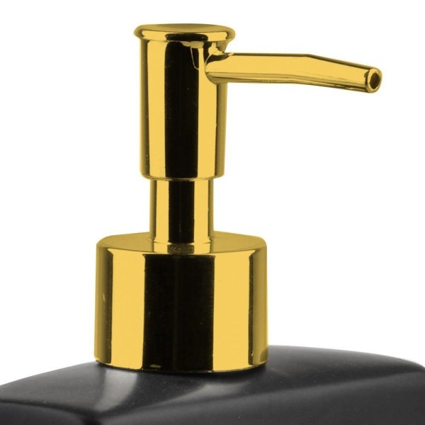 Dozownik kuchenny, VILDE 568007, GOLD 400 ml — dozownik płynu z pojemnikiem na gąbkę, czarny