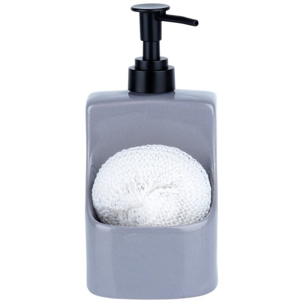 Дозатор для мийного засобу VILDE з контейнером та губкою, 400 ml, сірий, 568008