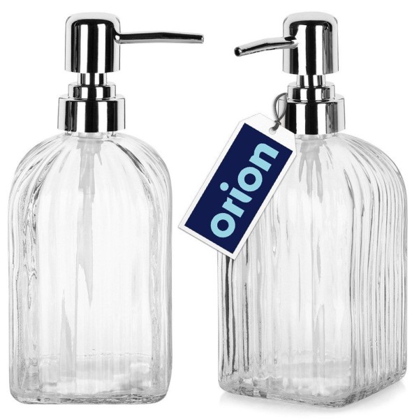 Дозатор для мила та рідкого посуду, ORION, прозорий 550 мл, на стіну або стійну поверхню