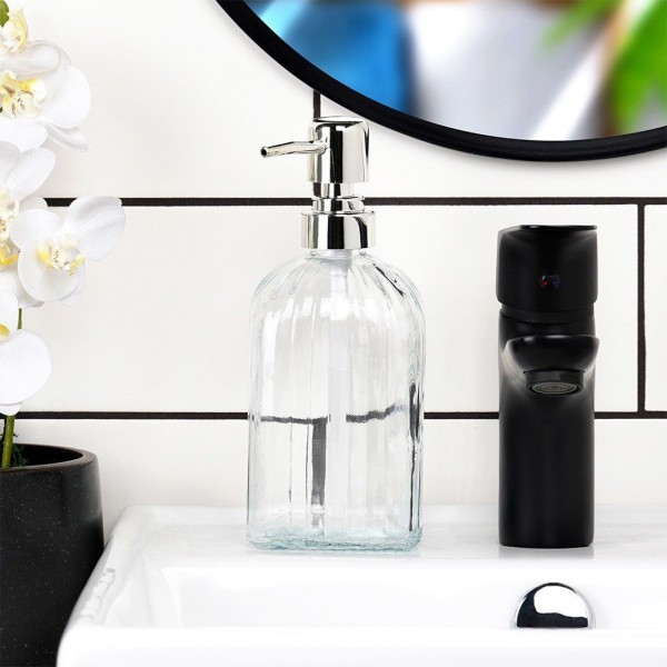 Дозатор для мила та рідкого посуду, ORION, прозорий 550 мл, на стіну або стійну поверхню