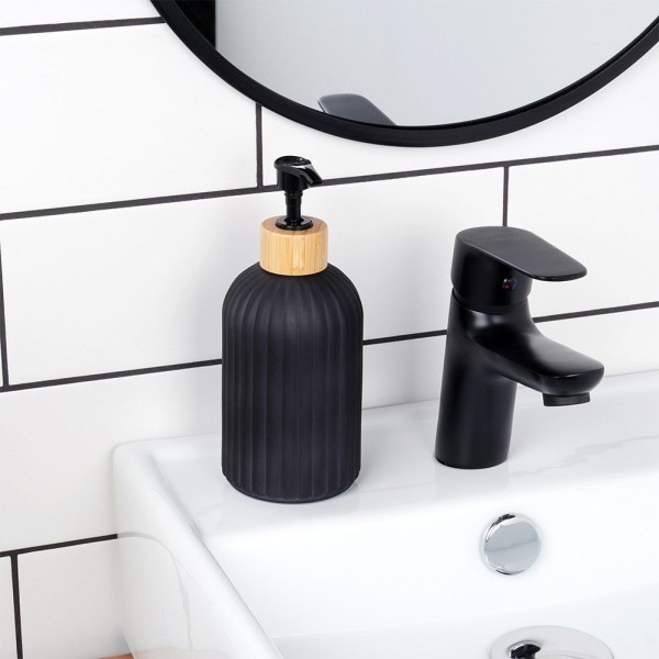 Dozownik kuchenny, VILDE 568001, szklany 400 ml, czarny — do mydła i płynu do naczyń