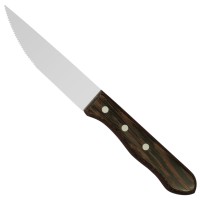 Nóż do steków Hendi 841143 ząbkowany stal nierdzewna uchwyt drewno WENGE 125 mm