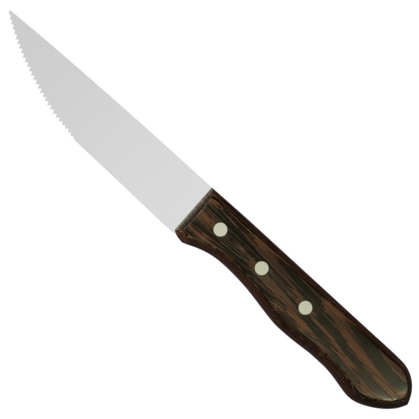 Nóż do steków Hendi 841143 ząbkowany stal nierdzewna uchwyt drewno WENGE 125 mm