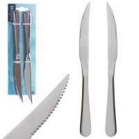 Noże do steków Orion 831172 — 2 szt. stalowe sztućce do mięsa, burgerów i pizzy