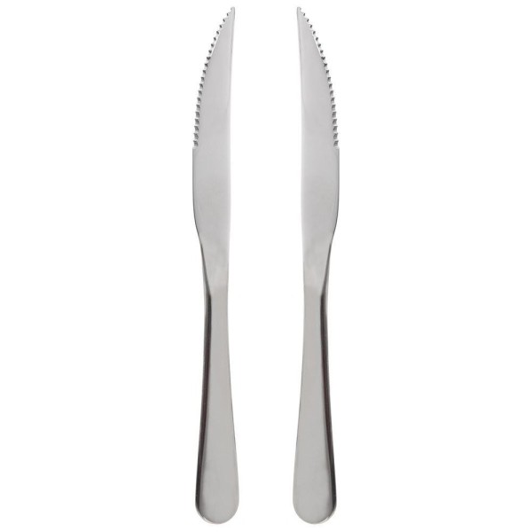 Noże do steków Orion 831172 — 2 szt. stalowe sztućce do mięsa, burgerów i pizzy