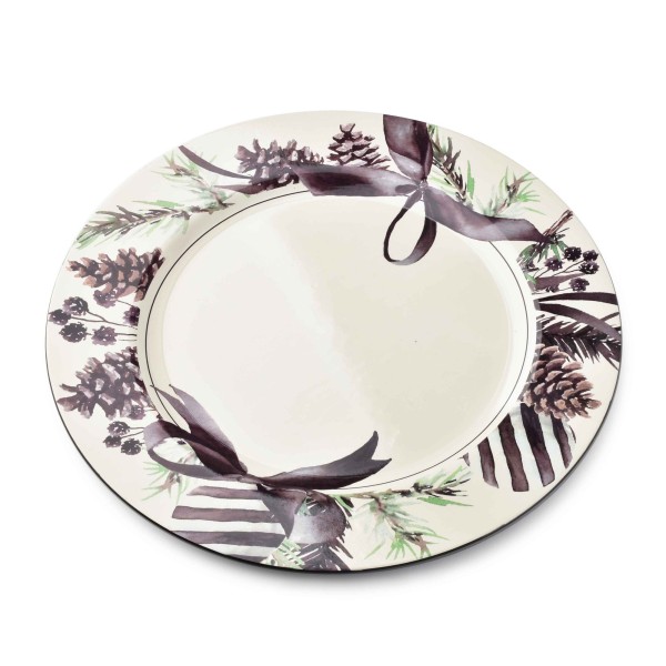 Podtalerz BLANCHE FESTIVE 33x33 см декоративний, керамічний, сервірований набір, використовуйте як стильний поділу столу