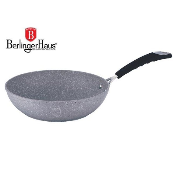 Patelnia tradycyjna Berlinger Haus Gray Stone Touch Wok 28 cm BH-1159
