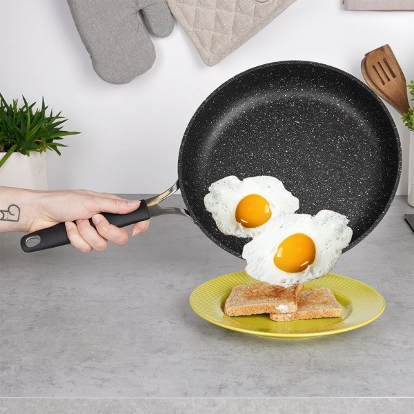 Patelnia tradycyjna, STONER Orion 112928 – granitowa 26 cm, nieprzywierająca, do indukcji