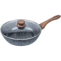 Patelnia wok KiNGHOFF Granit Wood KH-1171 28cm do smażenia i duszenia