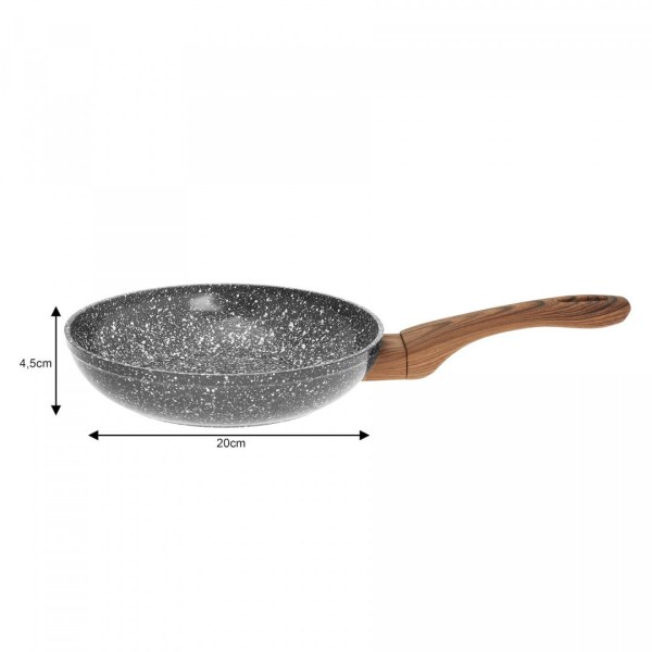 Zestaw patelni tradycyjnych Kinghoff Granit Wood 20/24/28 cm na kuchnię