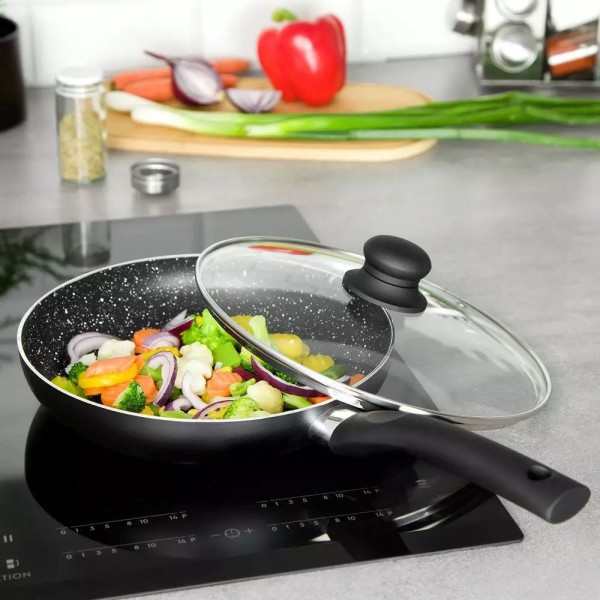 Patelnia Kinghoff KH-3958 z powłoką marmurową 26 cm do smażenia bez przypalania