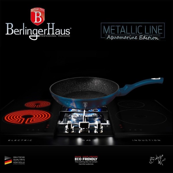 Patelnia granitowa Berlinger Haus Metallic Aquamarine 20cm do smażenia i duszenia