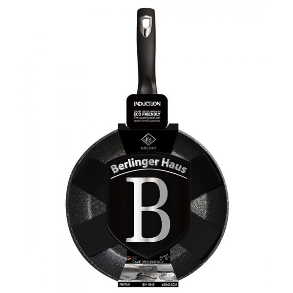 Patelnia granitowa Berlinger Haus Black Silver BH-1845 28 cm do smażenia i duszenia