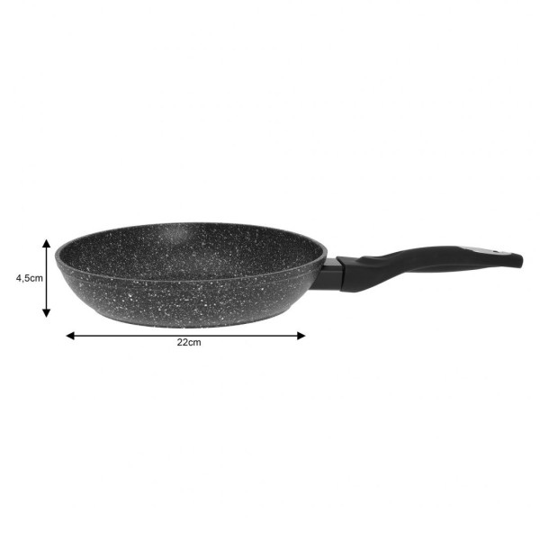Patelnia granitowa Klausberg Marmo Gold KB-7032 do smażenia i duszenia potraw 22 cm