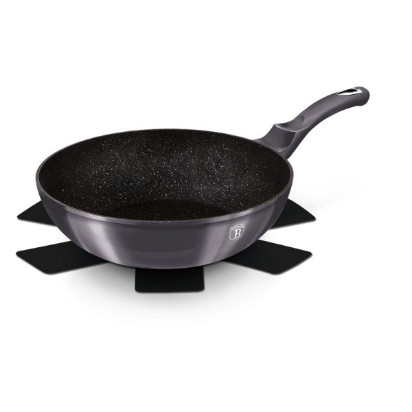 Patelnia Wok Berlinger Haus Carbon Pro 28 cm Metallic Line do Smażenia i Duszenia