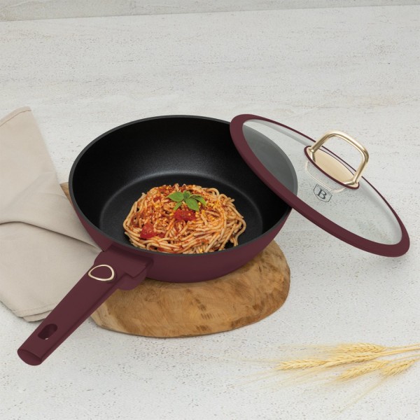 Patelnia tradycyjna BerlingerHaus Leonardo Collection 24 cm z pokrywką BH-8032