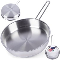 Пательня Anett ORION 26 см, сталева нержавіюча для індукції, універсальна для смаження та тушкування