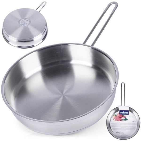 Patelnia tradycyjna Orion ANETT 26 cm – stal nierdzewna, do indukcji