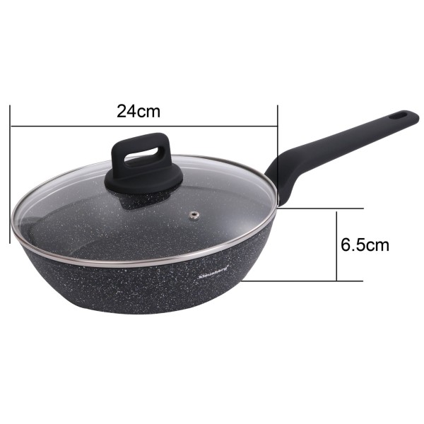 PATELNIA GŁĘBOKA Z POWŁOKĄ MARMUROWĄ 24CM KLAUSBERG KB-7666