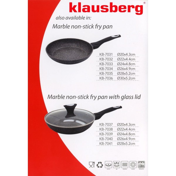 Patelnia Granitowa Klausberg Marmo Gold KB-7038 22cm Idealna Do Smażenia Codziennego