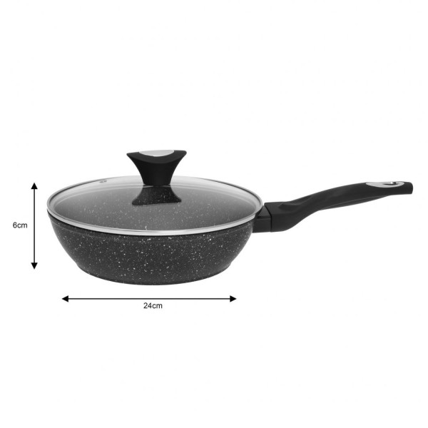 Patelnia głęboka Klausberg Marmo Gold KB-7295 24cm idealna do smażenia i duszenia potraw