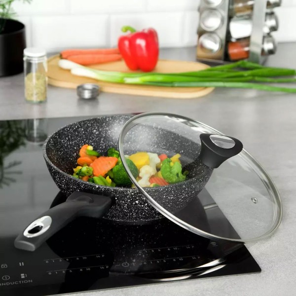 Patelnia głęboka Klausberg Marmo Gold KB-7295 24cm idealna do smażenia i duszenia potraw