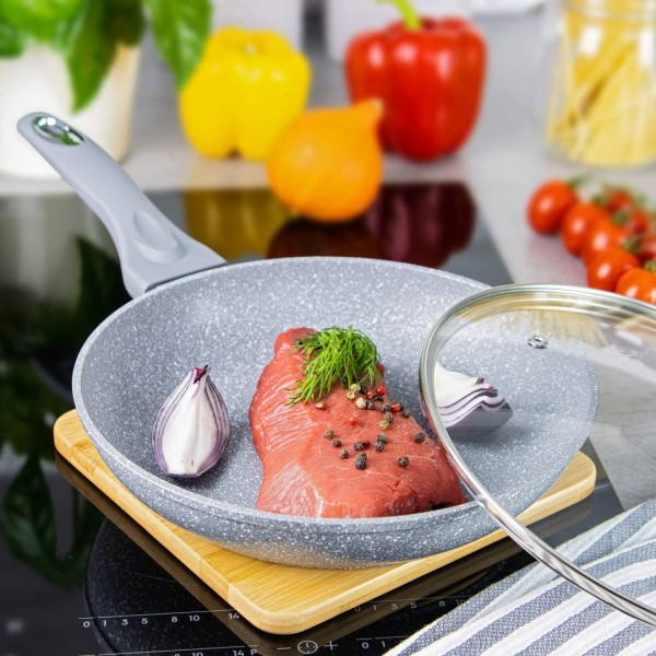 Patelnia Granitowa Klausberg Marmo Grey KB-7317 26cm do smażenia bez przywierania