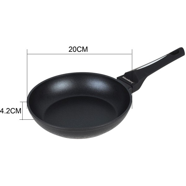 Patelnia Klausberg KB-7688 z powłoką marmurową 20 cm do smażenia bez przywierania