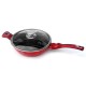 Patelnia granitowa Berlinger Haus Burgundy Metallic Line 28 cm do smażenia i gotowania