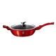 Patelnia granitowa Berlinger Haus Burgundy Metallic Line 28 cm do smażenia i gotowania