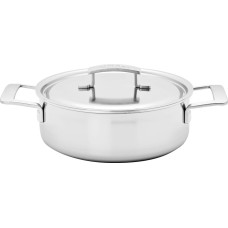 Patelnia głęboka Demeyere Industry 5 z pokrywką 24 cm do smażenia i duszenia