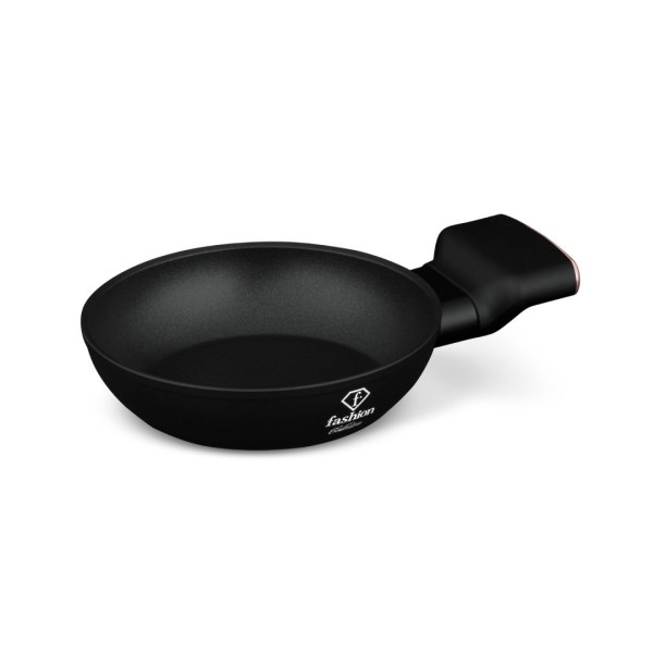 Пательня традиційна Fashion TV FTV-0042, 16 см, матова чорна з рожевим золотом, для смаження та приготування