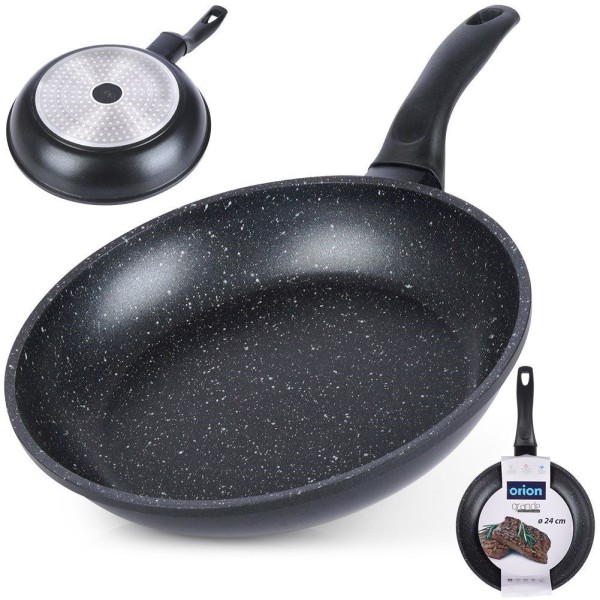 Patelnia tradycyjna Orion Grande 24 cm, granitowa non-stick, indukcja