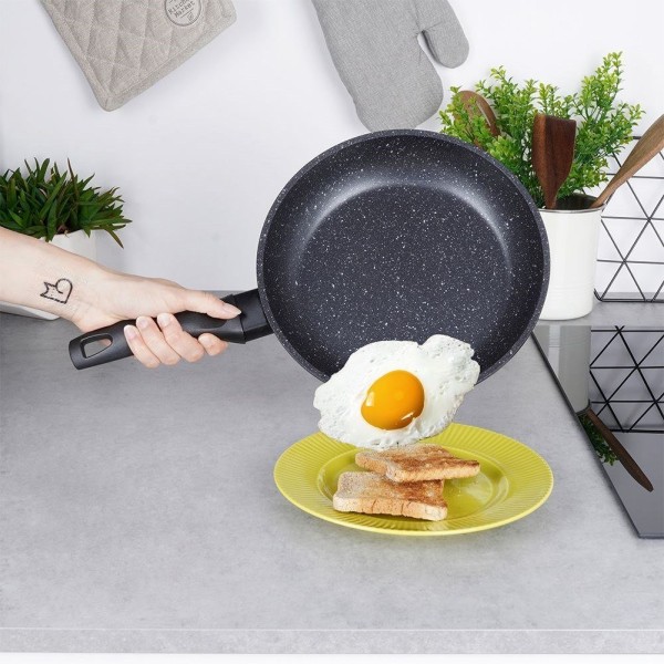 Patelnia tradycyjna Orion Grande 24 cm, granitowa non-stick, indukcja