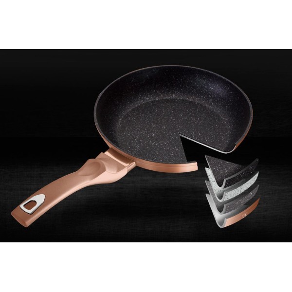 Patelnia granitowa Berlinger Haus Metallic Rose Gold Line 20cm do smażenia i przygotowywania potraw