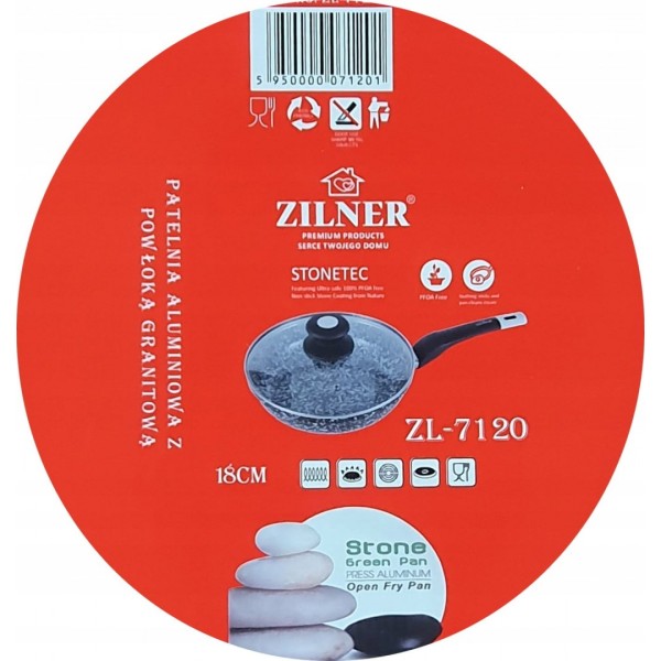 Patelnia Marmurowo-Ceramiczna Zilner ZL-7121 20cm do Smażenia i Gotowania</s>