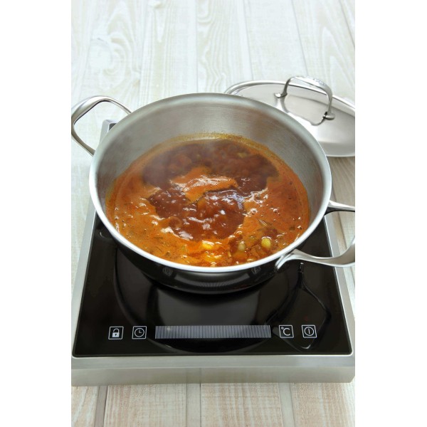 Patelnia tradycyjna Demeyere Atlantis 7 głęboka 28 cm z pokrywką 2H