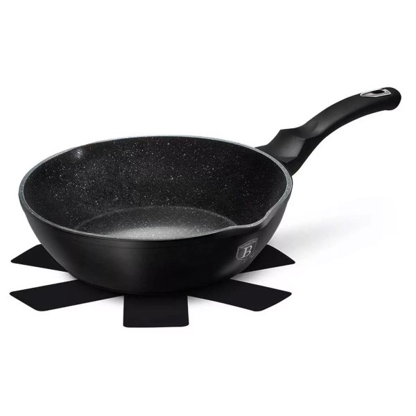 Patelnia granitowa Berlinger Haus Black Silver BH-6185 24 cm głęboka do smażenia i duszenia