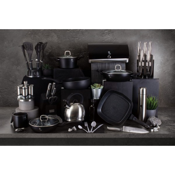 Patelnia granitowa Berlinger Haus Black Silver BH-6185 24 cm głęboka do smażenia i duszenia