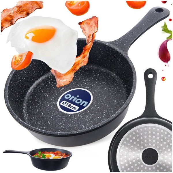 Patelnia tradycyjna Orion NON-STICK GRANDE 18 cm – granitowa, nieprzywierająca, indukcja